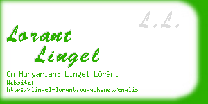 lorant lingel business card